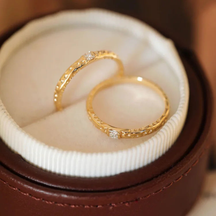 Gold-Plated Sterling Silver Ring with Zirconia - Aurora