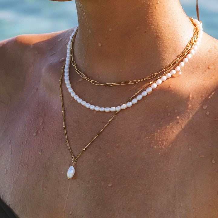 Baroque Pearl Pendant Necklace - Anisa