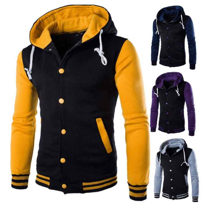 Men's Varsity-Style Baseball Hoodie – Kevin Autumn Edition
