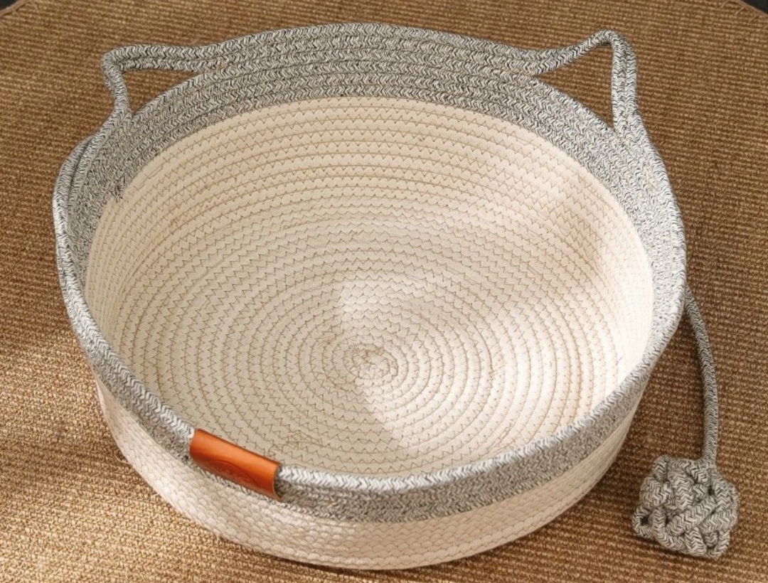 Handgeweven Katoenen Touwbed voor Katten - CozyNest
