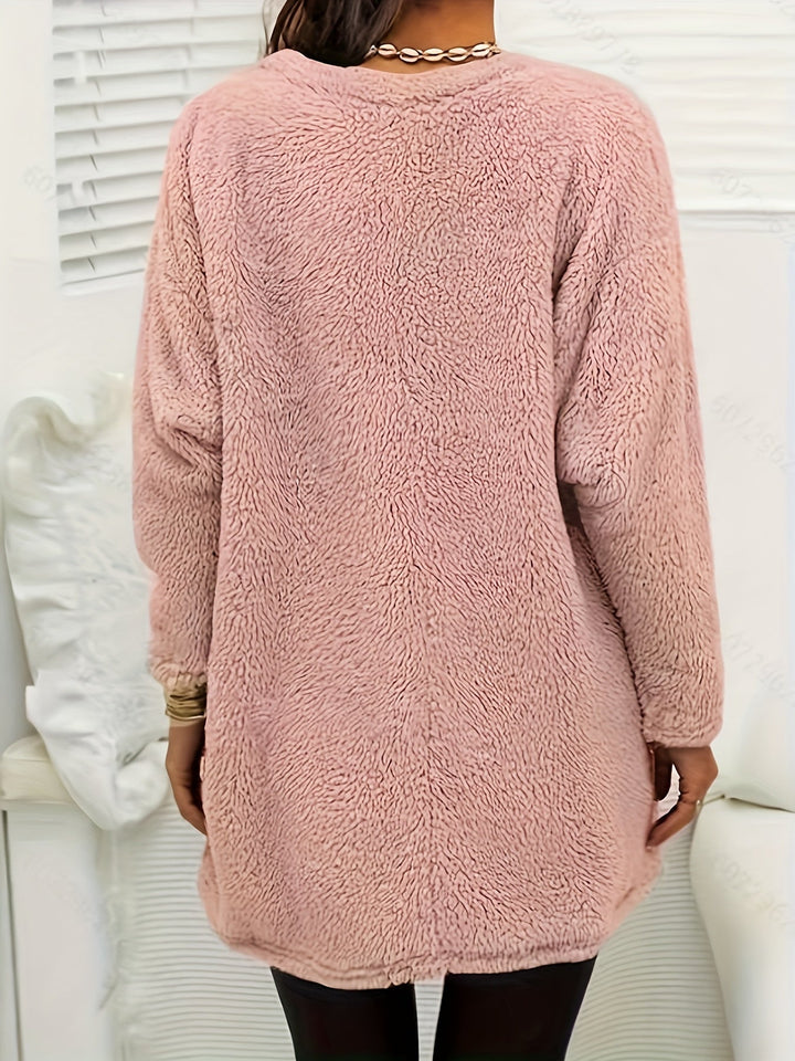 Comfortable Fleece Sweatshirt with Print - Luna