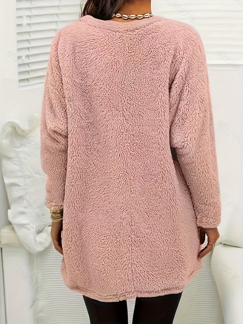 Comfortable Fleece Sweatshirt with Print - Luna