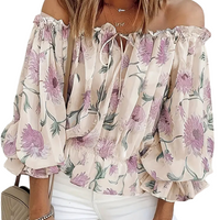 Off-Shoulder Floral Blouse with Ruffles – Fayenne