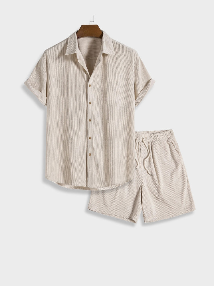 Men's Corduroy Summer Set with Button Closure – Sven