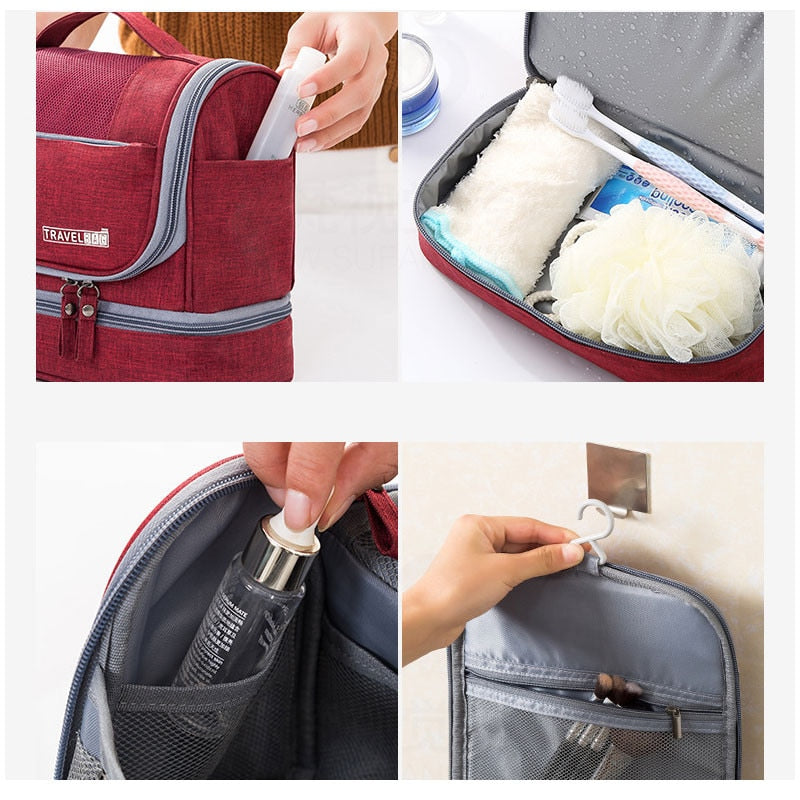 Large Capacity Hanging Toiletry Bag Organizer – Multi-Compartment Travel Bag