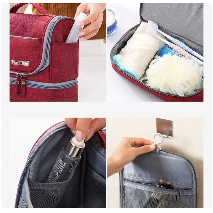Large Capacity Hanging Toiletry Bag Organizer – Multi-Compartment Travel Bag
