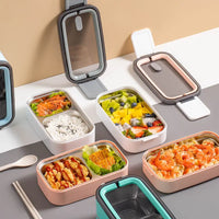 2-warstwowy pojemnik na lunch Bento ze stali nierdzewnej - MealMate