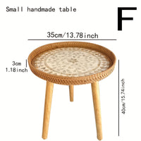Scandinavian Rattan Side Table - Elin