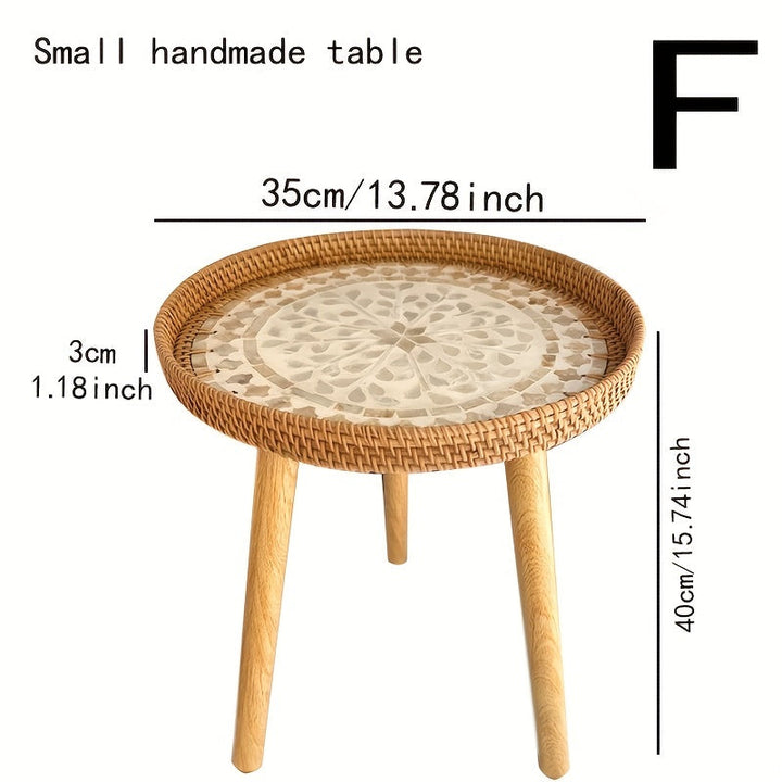 Scandinavian Rattan Side Table - Elin