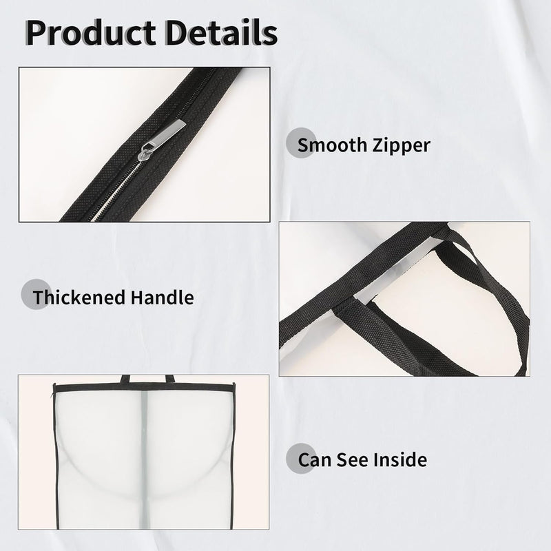 Lange Jurk Opslaghoes – 180 cm met Rits en Venster (2-Pack)