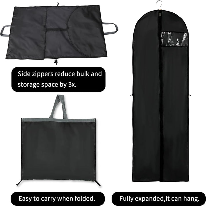 Lange Jurk Opslaghoes – 180 cm met Rits en Venster (2-Pack)