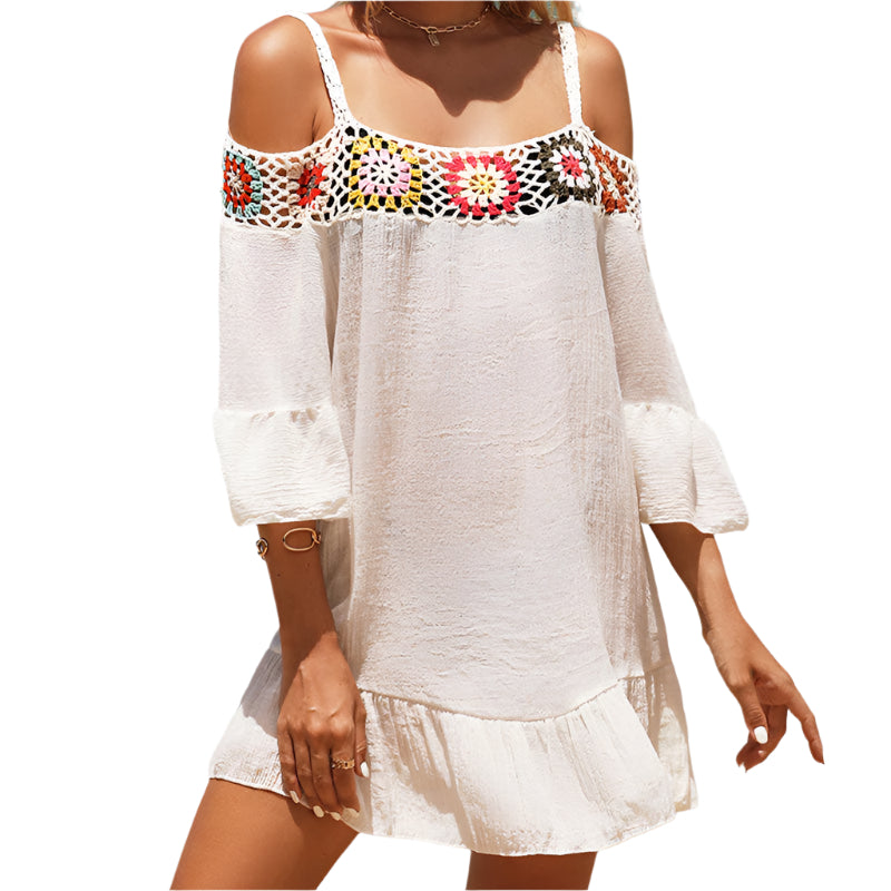 Off-shoulder mini dress with loose fit – Livia