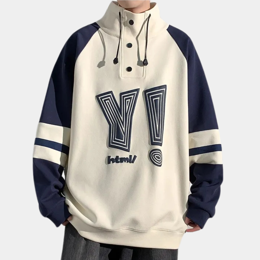 Modern Men's Sweater with Stand-Up Collar - Matteo