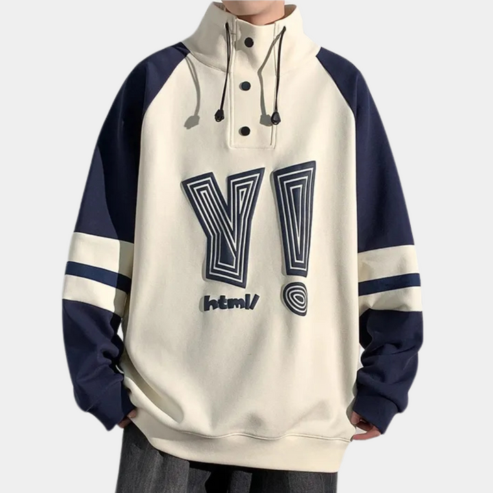 Modern Men's Sweater with Stand-Up Collar - Matteo