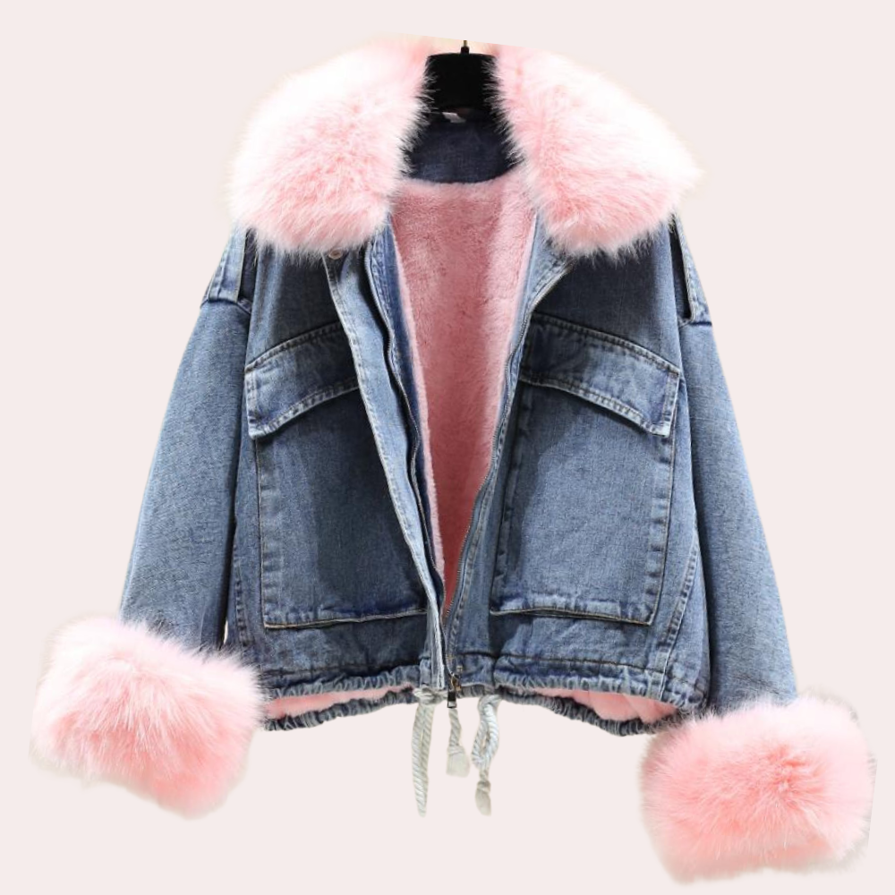 Warm Denim Winter Coat for Women - Mira