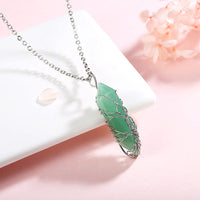 Stylish Crystal with Tree of Life Gemstone Necklace - Elara