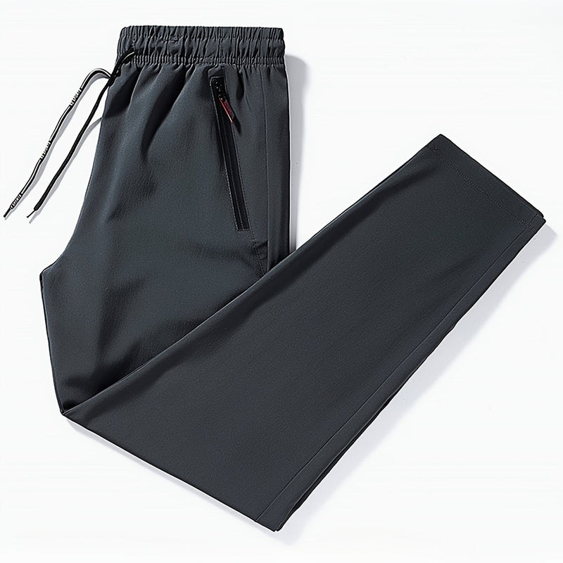 Solid Jogging Pants with Zipper Details - Milan