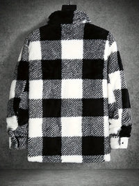 Heren Zwart Wit Geruit Fleece Jack - Riley
