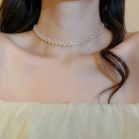 Double Crystal and Pearl Necklace - Amira