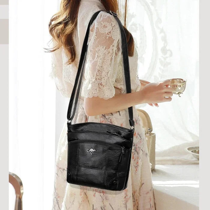 Stylish Leather Women's Shoulder Bag - Sabrina