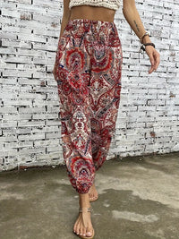 Boho-Chic Women's Pants with Graphic Print – Solara