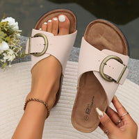 Summer women's cork sandals with buckle - Karla
