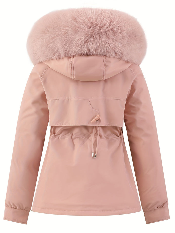 Women's Winter Coat with Removable Fur Hood - Noëlle