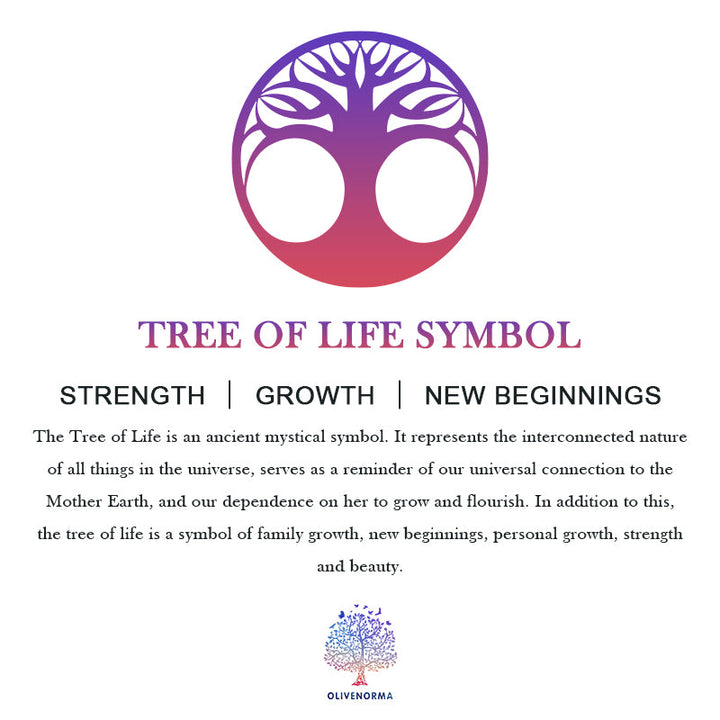 Stylish Crystal with Tree of Life Gemstone Necklace - Elara