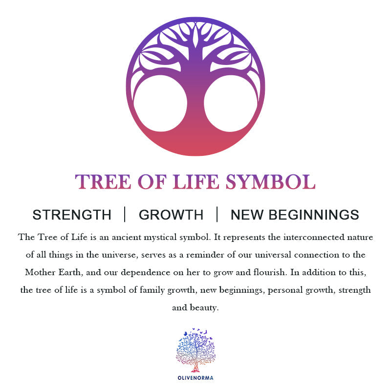 Stylish Crystal with Tree of Life Gemstone Necklace - Elara