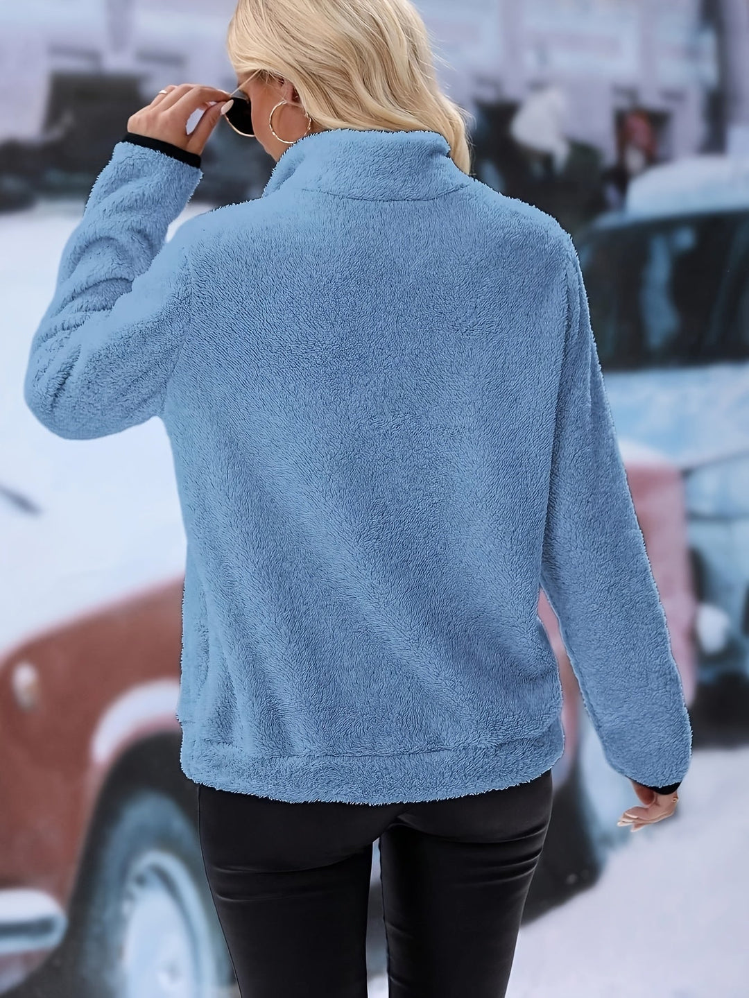 Colorful Sweatshirt with Half Zipper - Vera