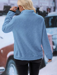 Colorful Sweatshirt with Half Zipper - Vera