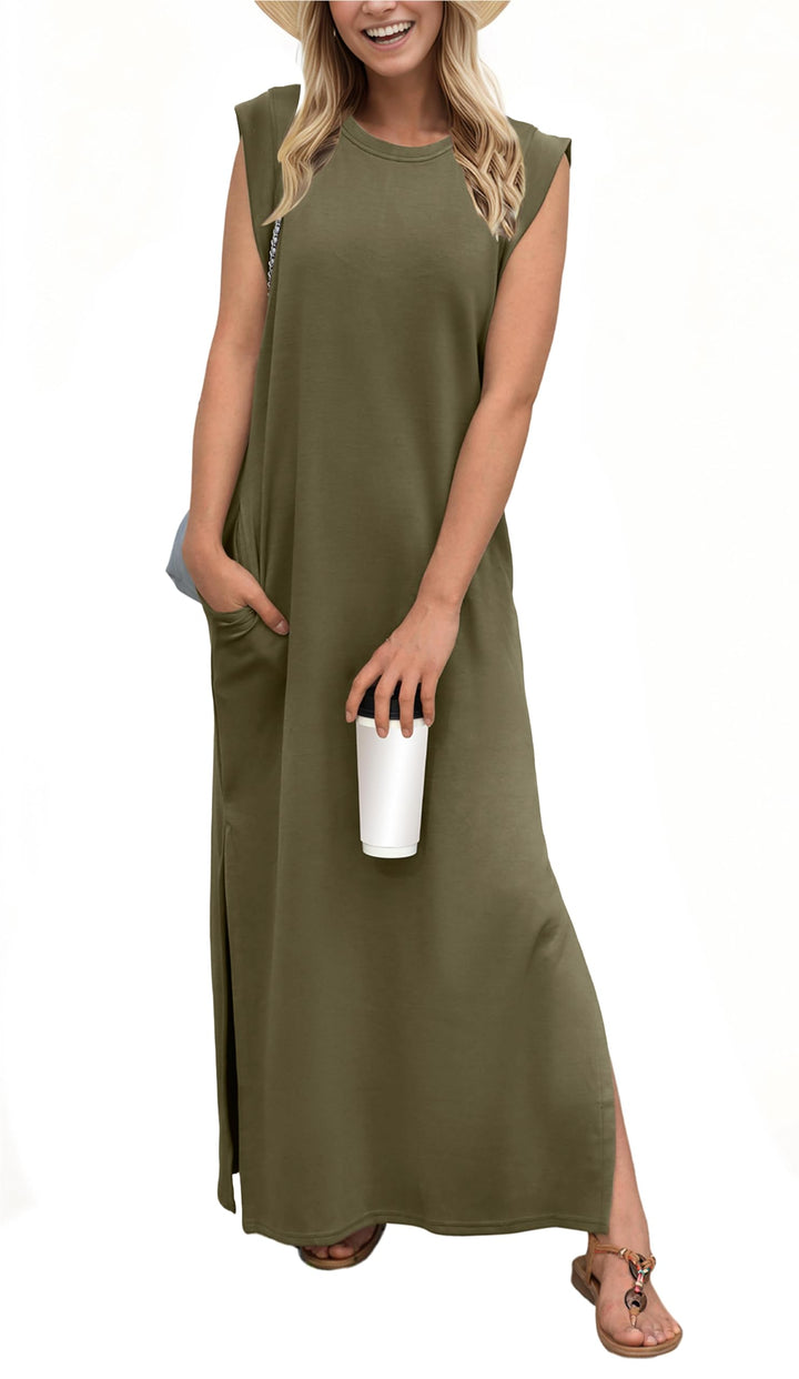 Airy maxi dress with pockets for women – Romy