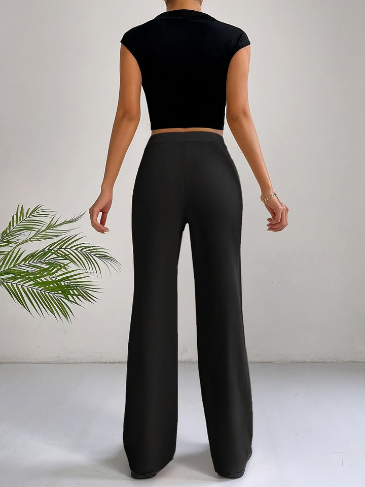 Trendy High-Waisted Pleated Women's Pants - Emilia