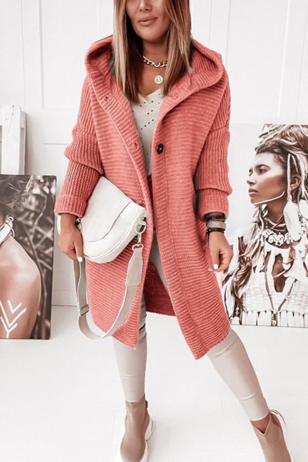 Gebreid Dames Vest met Capuchon en Knoopsluiting – Waldaine