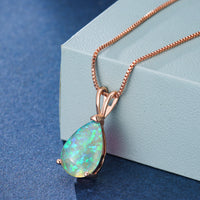 Minimalist Drop Opal Pendant Necklace - Selina
