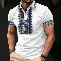 Printed White Polo for Men - Lucas