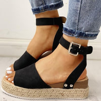 Dames Plateau Espadrille Sandalen met sleehak & bandjes – Livia