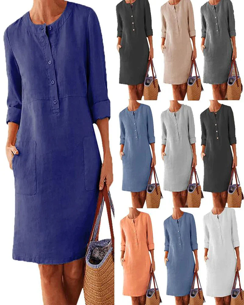 Trendy Summer Dress with Button Closure – Allegra