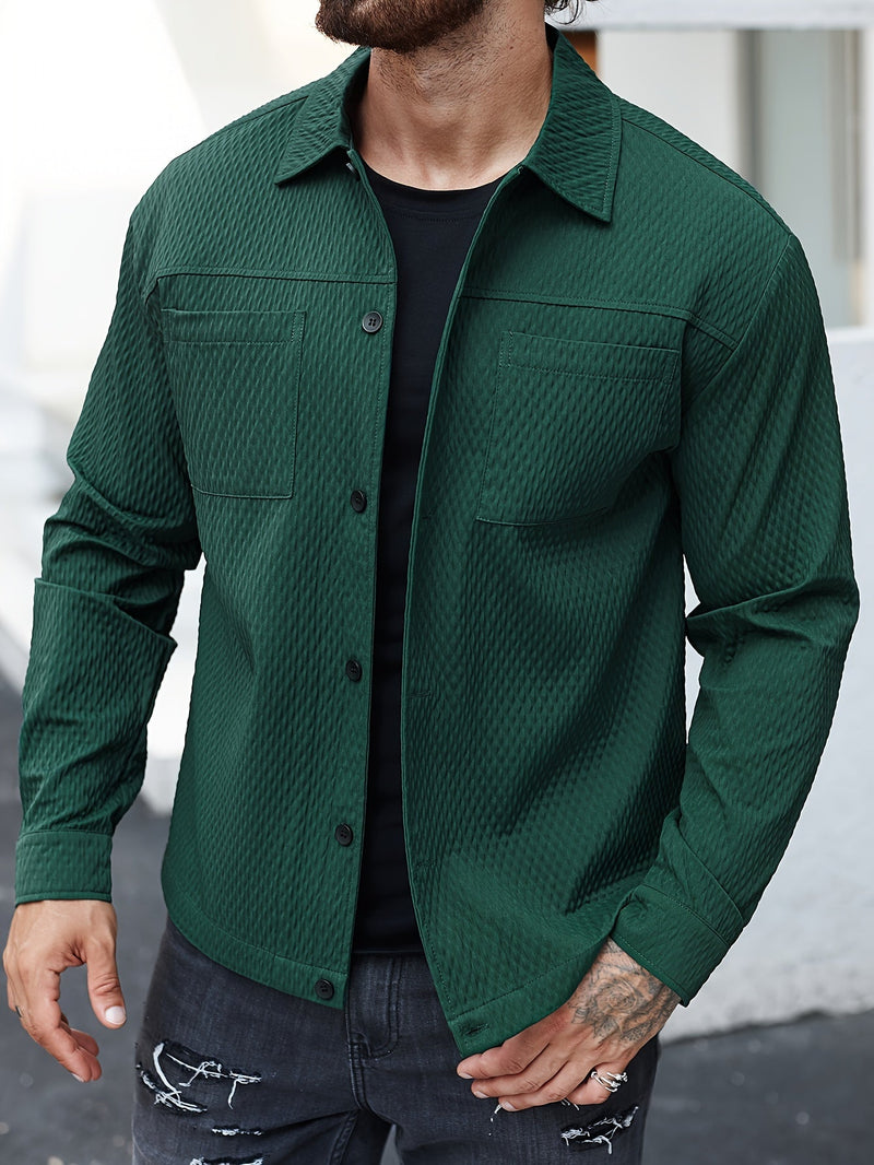 Textured Green Men's Shirt - Finn