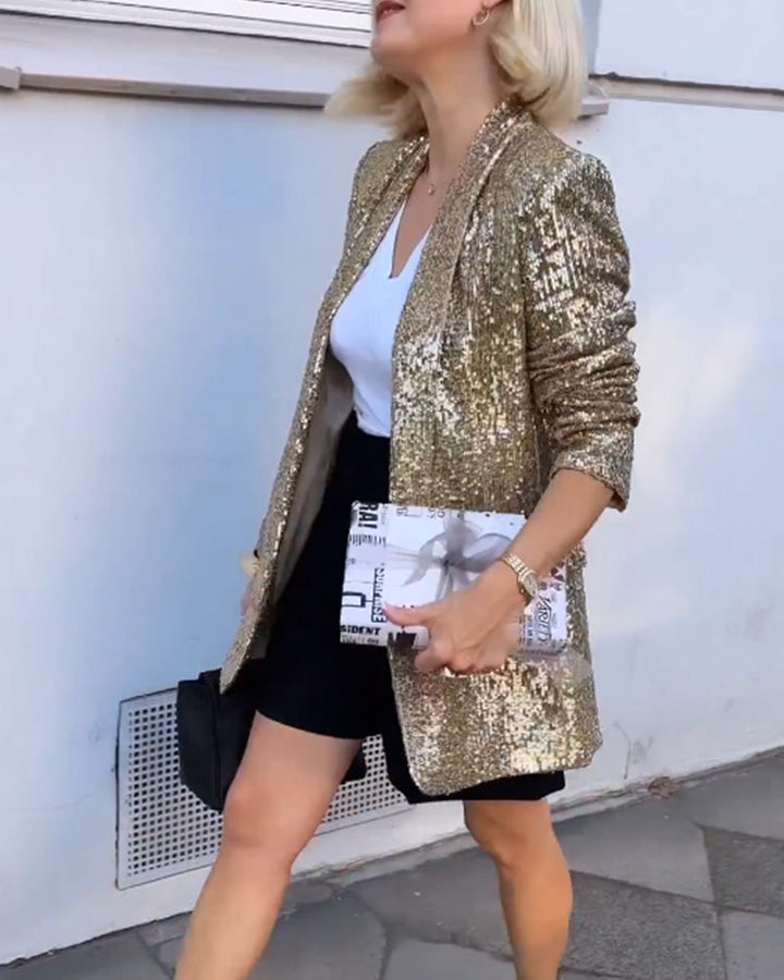 Gouden Glitterjack met Pailletten - Rosamund