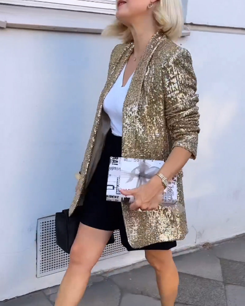 Gouden Glitterjack met Pailletten - Rosamund
