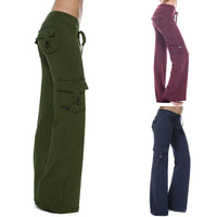 Women's Bootcut Cargo Pants with Pockets - Isabella