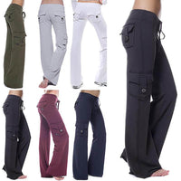 Women's Bootcut Cargo Pants with Pockets - Isabella