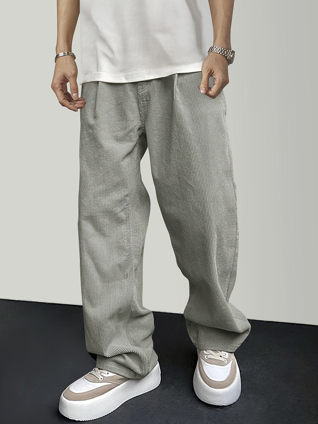 Casual Ribfluweel Herenbroek met Koordsluiting - Mason