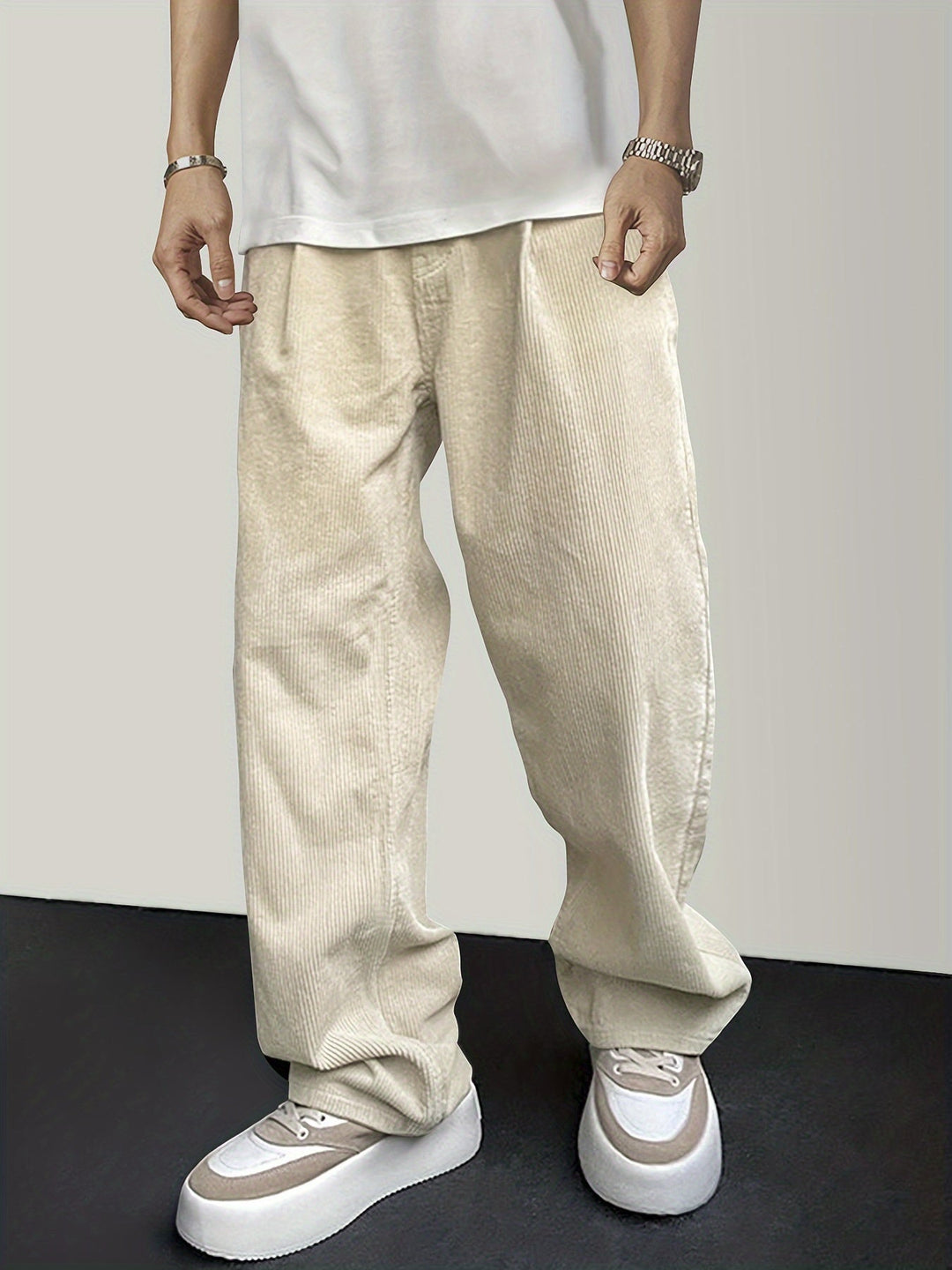 Casual Ribfluweel Herenbroek met Koordsluiting - Mason