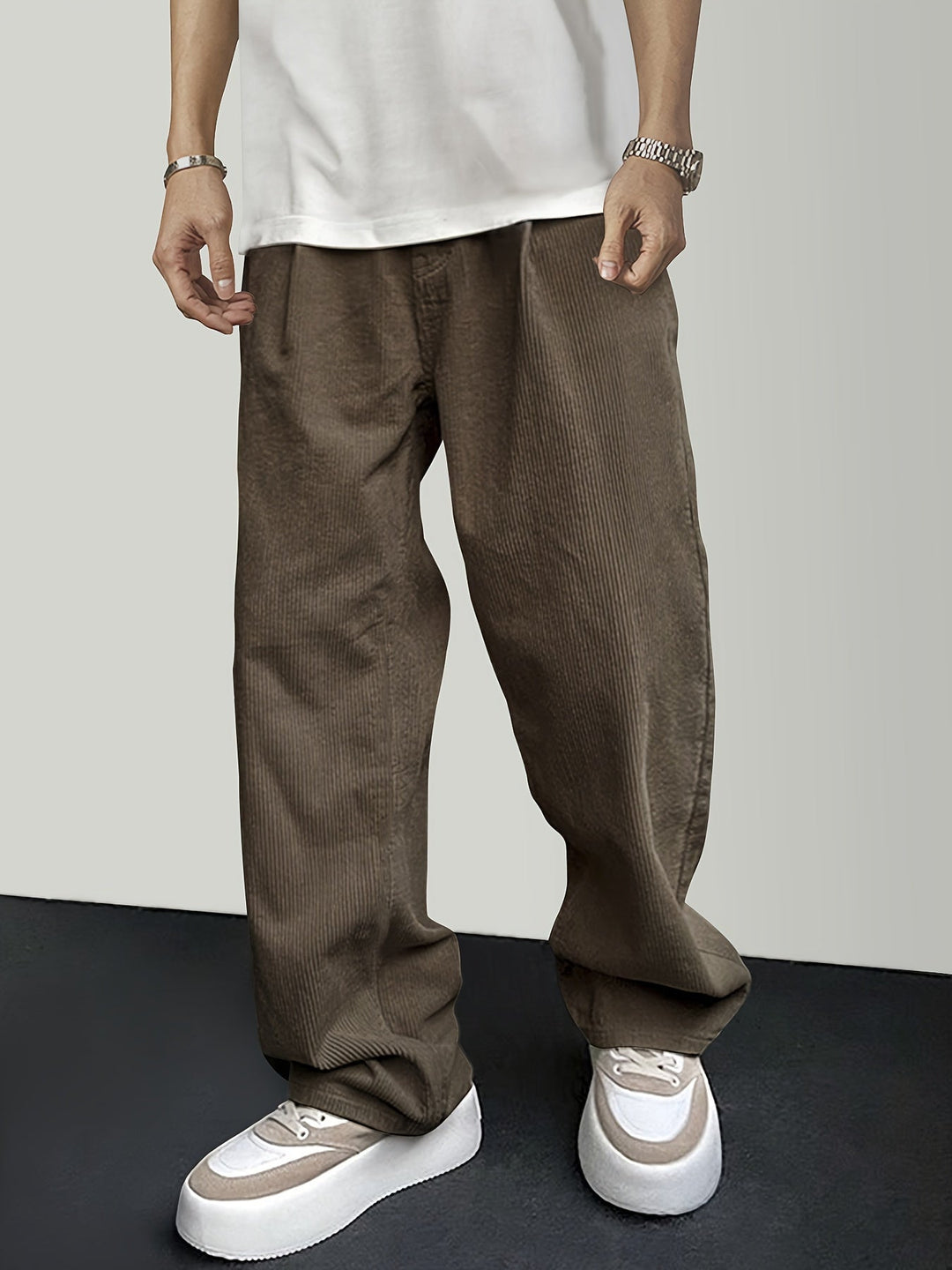 Casual Ribfluweel Herenbroek met Koordsluiting - Mason