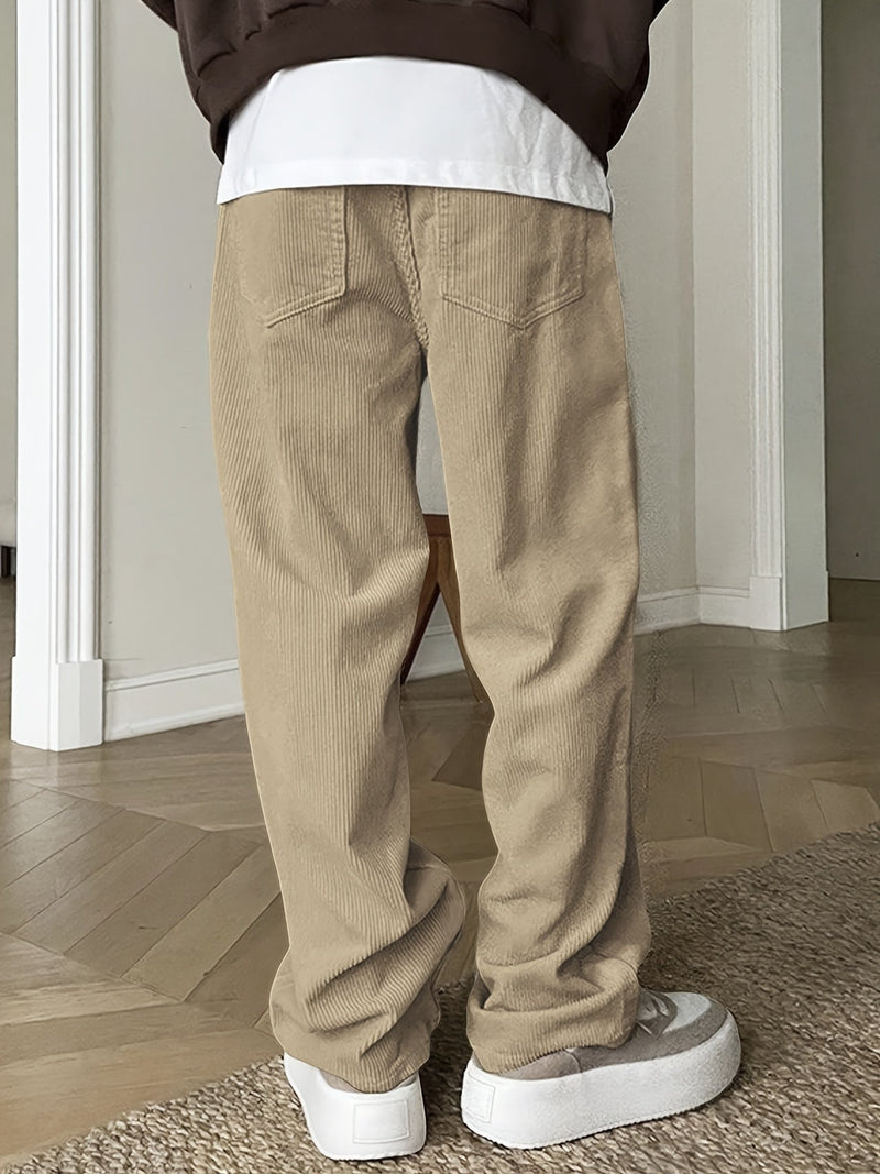 Casual Ribfluweel Herenbroek met Koordsluiting - Mason