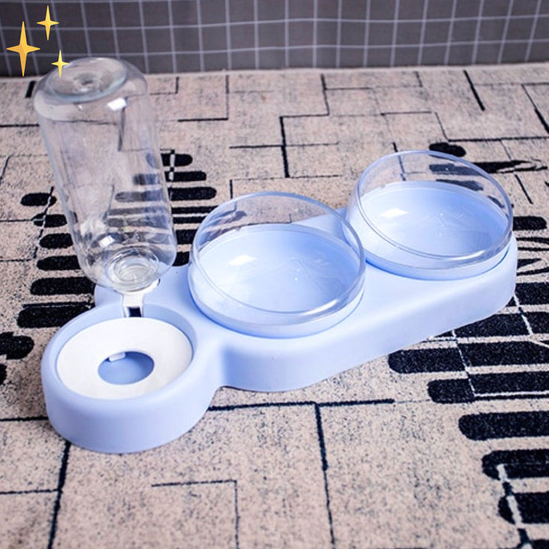 Double Feeding Bowl with Automatic Water Dispenser - HydraFeeder