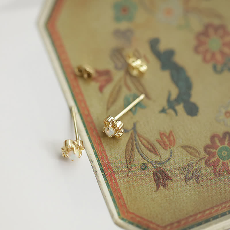 Delicate Vintage Earrings with Opal - Seraphina