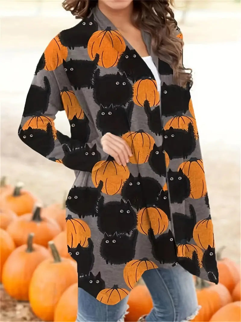 Casual Halloween-pompoen Damesvest - Luna